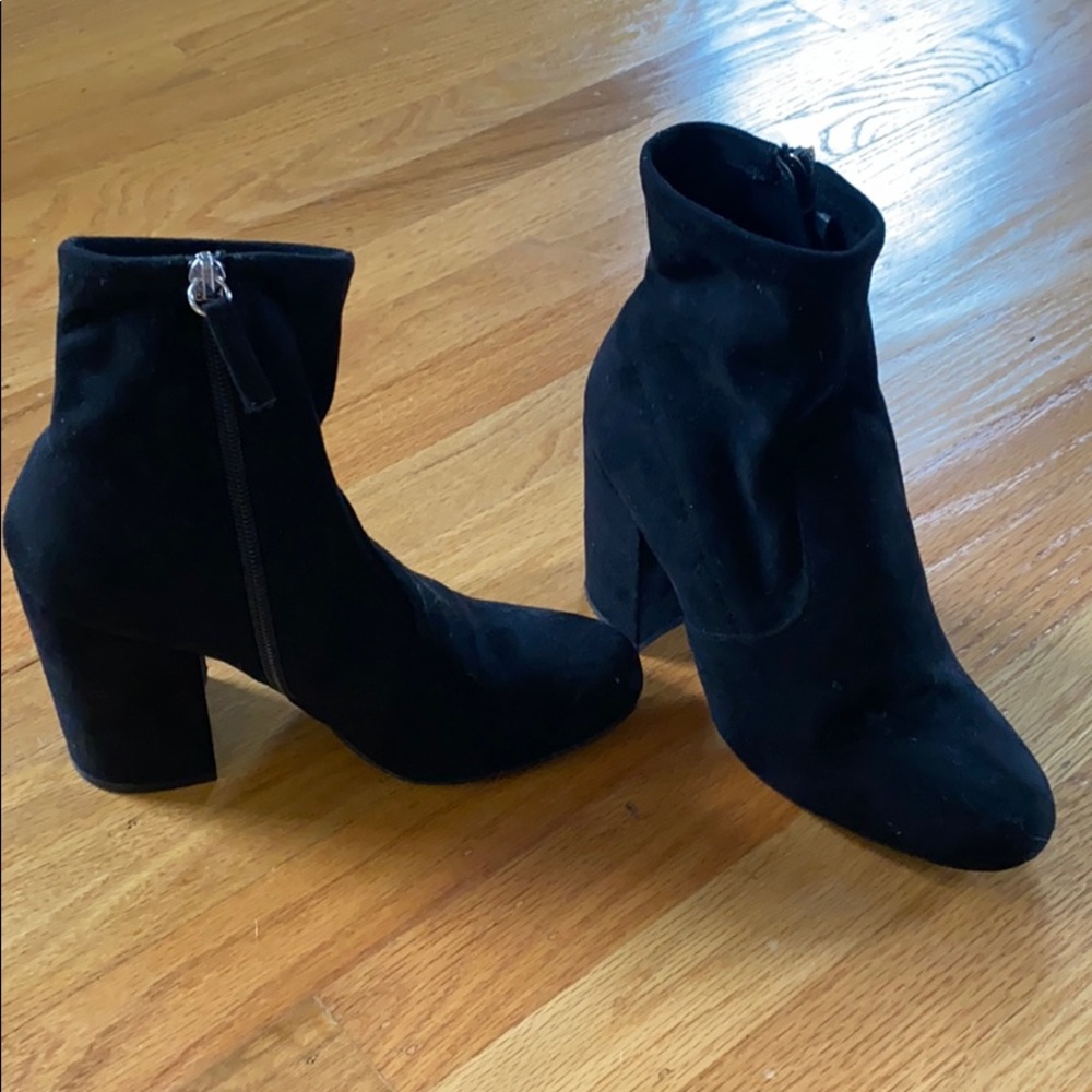Heel booties- Steve Madden, black suede